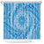 Tahitian Tiare Flower Shower Curtain Blue Polynesian Pattern