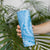 Tahitian Tiare Flower Skinny Tumbler Blue Polynesian Pattern