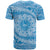 Tahitian Tiare Flower T Shirt Blue Polynesian Pattern