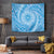 Tahitian Tiare Flower Tapestry Blue Polynesian Pattern