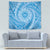 Tahitian Tiare Flower Tapestry Blue Polynesian Pattern