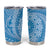 Tahitian Tiare Flower Tumbler Cup Blue Polynesian Pattern