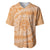 Tahitian Tiare Flower Baseball Jersey Gold Polynesian Pattern