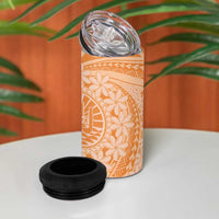 Tahitian Tiare Flower 4 in 1 Can Cooler Tumbler Gold Polynesian Pattern
