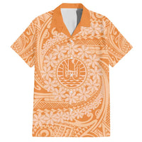 Tahitian Tiare Flower Family Matching Long Sleeve Bodycon Dress and Hawaiian Shirt Gold Polynesian Pattern