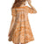 Tahitian Tiare Flower Family Matching Off Shoulder Short Dress and Hawaiian Shirt Gold Polynesian Pattern