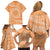 Tahitian Tiare Flower Family Matching Off Shoulder Short Dress and Hawaiian Shirt Gold Polynesian Pattern