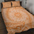 Tahitian Tiare Flower Quilt Bed Set Gold Polynesian Pattern