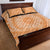 Tahitian Tiare Flower Quilt Bed Set Gold Polynesian Pattern