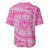 Tahitian Tiare Flower Baseball Jersey Pink Polynesian Pattern