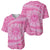 Tahitian Tiare Flower Baseball Jersey Pink Polynesian Pattern