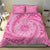 Tahitian Tiare Flower Bedding Set Pink Polynesian Pattern