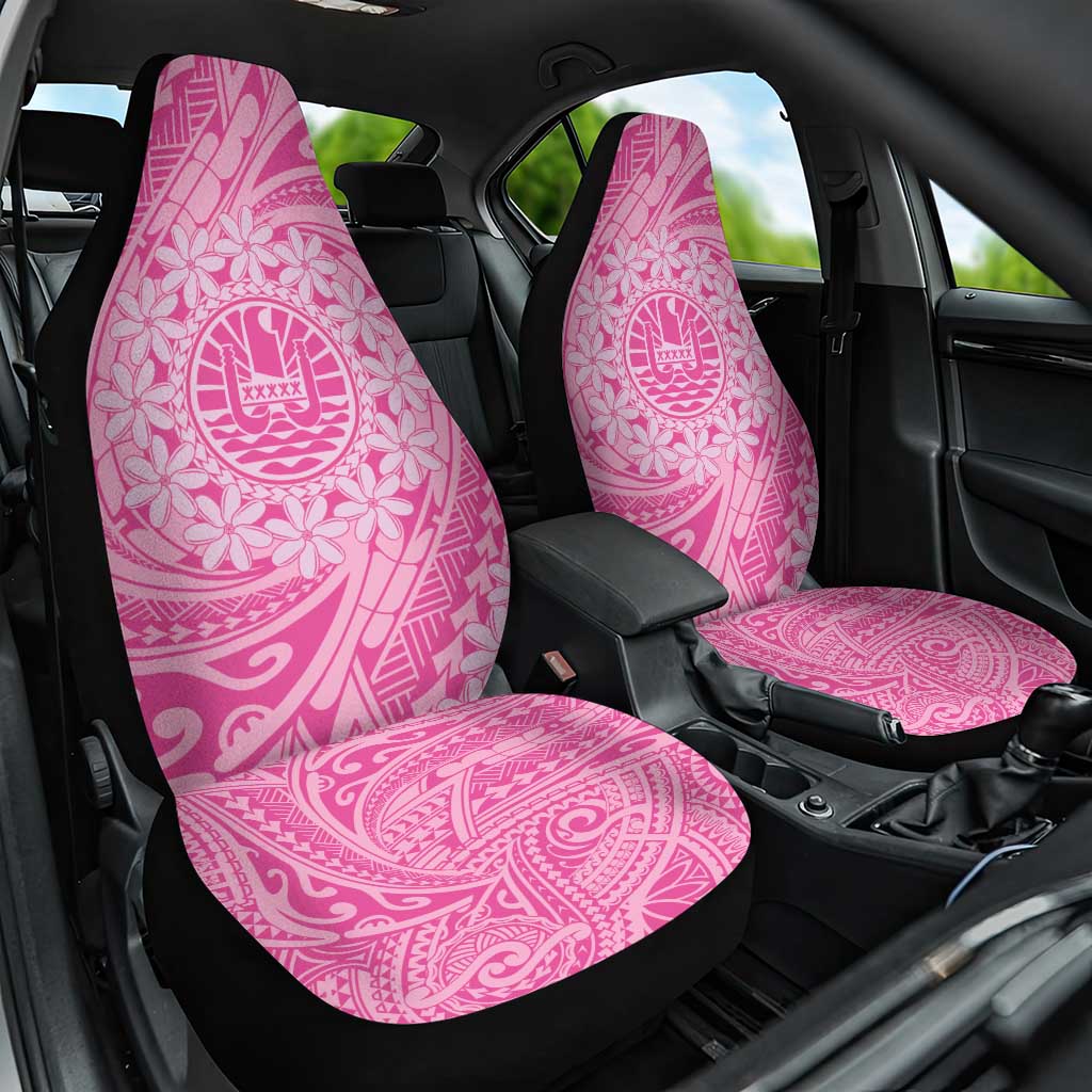 Tahitian Tiare Flower Car Seat Cover Pink Polynesian Pattern