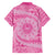 Tahitian Tiare Flower Family Matching Puletasi and Hawaiian Shirt Pink Polynesian Pattern