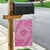 Tahitian Tiare Flower Garden Flag Pink Polynesian Pattern