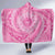 Tahitian Tiare Flower Hooded Blanket Pink Polynesian Pattern