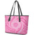 Tahitian Tiare Flower Leather Tote Bag Pink Polynesian Pattern