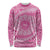 Tahitian Tiare Flower Long Sleeve Shirt Pink Polynesian Pattern