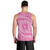 Tahitian Tiare Flower Men Tank Top Pink Polynesian Pattern