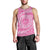 Tahitian Tiare Flower Men Tank Top Pink Polynesian Pattern