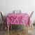 Tahitian Tiare Flower Tablecloth Pink Polynesian Pattern