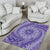 Tahitian Tiare Flower Area Rug Violet Polynesian Pattern