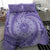 Tahitian Tiare Flower Bedding Set Violet Polynesian Pattern