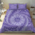 Tahitian Tiare Flower Bedding Set Violet Polynesian Pattern