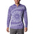 Tahitian Tiare Flower Button Sweatshirt Violet Polynesian Pattern