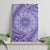 Tahitian Tiare Flower Canvas Wall Art Violet Polynesian Pattern