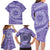 Tahitian Tiare Flower Family Matching Long Sleeve Bodycon Dress and Hawaiian Shirt Violet Polynesian Pattern