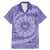 Tahitian Tiare Flower Family Matching Mermaid Dress and Hawaiian Shirt Violet Polynesian Pattern