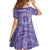 Tahitian Tiare Flower Family Matching Off The Shoulder Long Sleeve Dress and Hawaiian Shirt Violet Polynesian Pattern