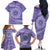 Tahitian Tiare Flower Family Matching Off The Shoulder Long Sleeve Dress and Hawaiian Shirt Violet Polynesian Pattern