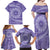 Tahitian Tiare Flower Family Matching Off Shoulder Maxi Dress and Hawaiian Shirt Violet Polynesian Pattern