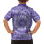 Tahitian Tiare Flower Family Matching Puletasi and Hawaiian Shirt Violet Polynesian Pattern