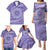 Tahitian Tiare Flower Family Matching Puletasi and Hawaiian Shirt Violet Polynesian Pattern