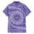 Tahitian Tiare Flower Family Matching Puletasi and Hawaiian Shirt Violet Polynesian Pattern