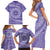 Tahitian Tiare Flower Family Matching Short Sleeve Bodycon Dress and Hawaiian Shirt Violet Polynesian Pattern