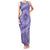 Tahitian Tiare Flower Family Matching Tank Maxi Dress and Hawaiian Shirt Violet Polynesian Pattern