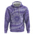 Tahitian Tiare Flower Hoodie Violet Polynesian Pattern