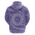 Tahitian Tiare Flower Hoodie Violet Polynesian Pattern