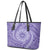 Tahitian Tiare Flower Leather Tote Bag Violet Polynesian Pattern