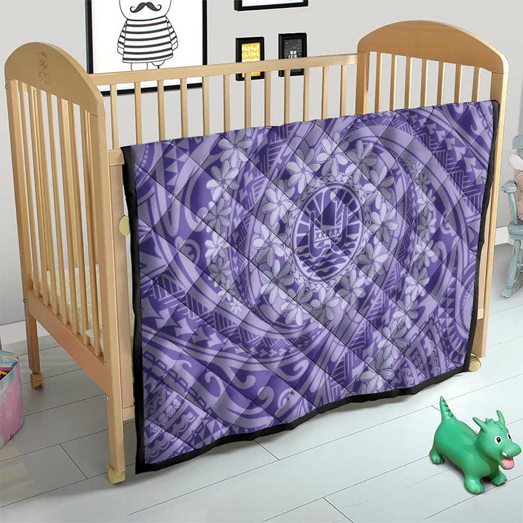 Tahitian Tiare Flower Quilt Violet Polynesian Pattern