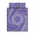 Tahitian Tiare Flower Quilt Bed Set Violet Polynesian Pattern