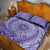 Tahitian Tiare Flower Quilt Bed Set Violet Polynesian Pattern