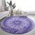 Tahitian Tiare Flower Round Carpet Violet Polynesian Pattern