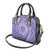 Tahitian Tiare Flower Shoulder Handbag Violet Polynesian Pattern