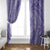 Tahitian Tiare Flower Window Curtain Violet Polynesian Pattern