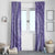 Tahitian Tiare Flower Window Curtain Violet Polynesian Pattern